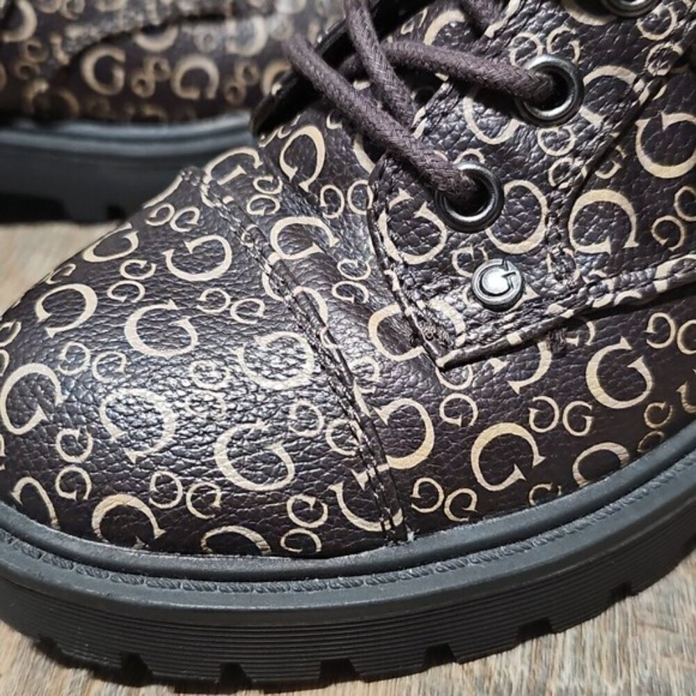 Guess Los Angeles Brown Tan Boots with Chunky Sole Size 8 - Picture 3 of 9